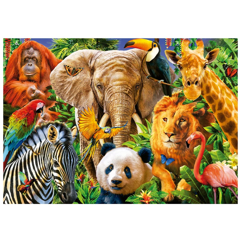 Educa - Wild Animal Collage - 500 Piece Jigsaw Puzzle - Puzzle Glue Included - Completed Image Measures 18.9"" x 13.4"" - Ages 14+ (19550) - Image 2